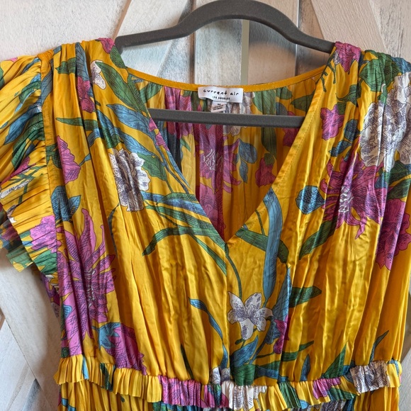 Current Air Yellow Floral Midi Dress with Pink & Green Accents - Picture 6 of 10